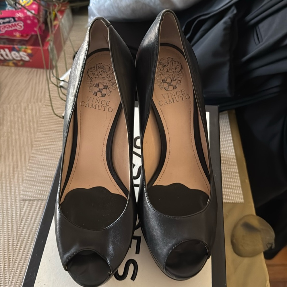 Vince Camuto open toe stilettos